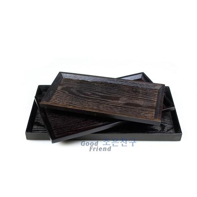 옻칠 원목 트레이(옻칠 후식쟁반 대) 36x 19