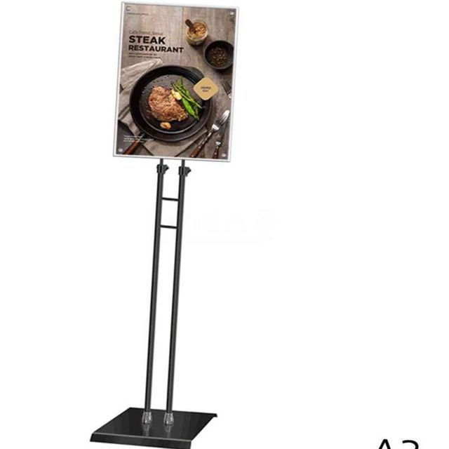 A3 자석부착식 포스터스탠드 2폴 블랙 사각 P2 A3QBK 액자스탠드 액자거치대