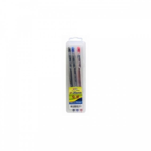 젤펜 흑적청 슬림펜 0.38mm 3색 멀티펜 삼색볼펜 수성펜 선물용펜 펜선물