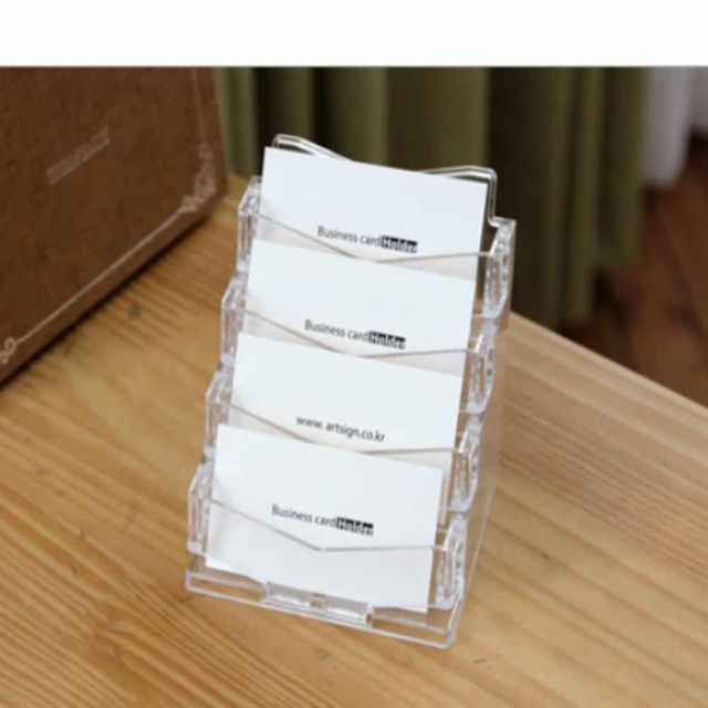 4단 명함스탠드 100x95x93mm 비지니스카드홀더 명함받침대 명함포켓 명함박스 명함홀더