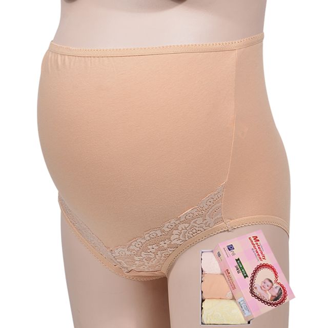 웰빙 마터니티 임부용 3매 레이스 면팬티