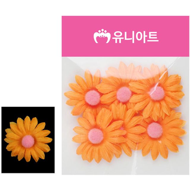 국화꽃 주황 6p 꽃모형 조화꽃