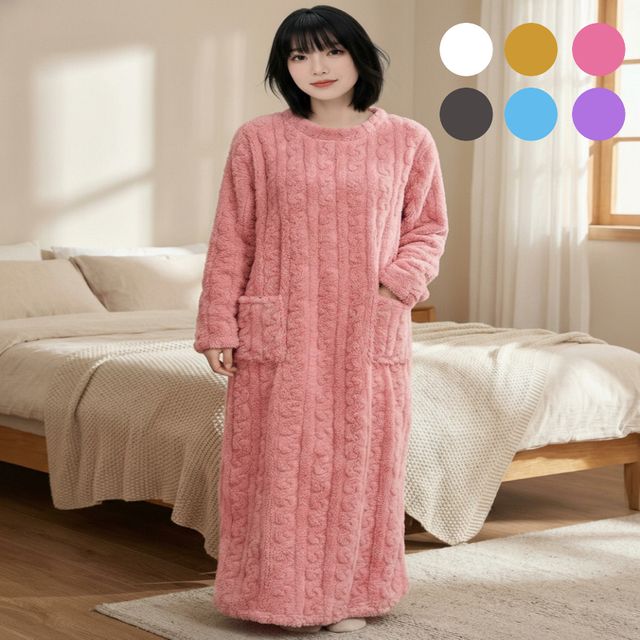 WL 유니바운드 겨울잠옷 홈웨어 여성원피스 임산부원피스 실내복 여자잠옷 임산부잠옷 파자마파티