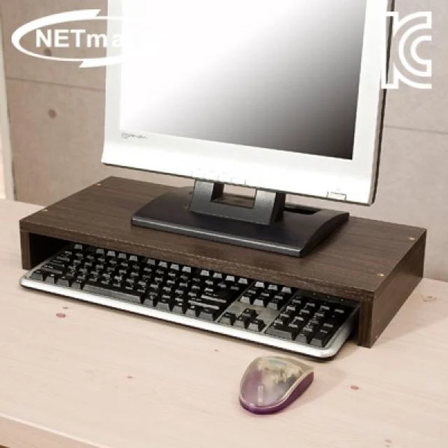 1단 모니터 받침대 520x238x75mm 월넛