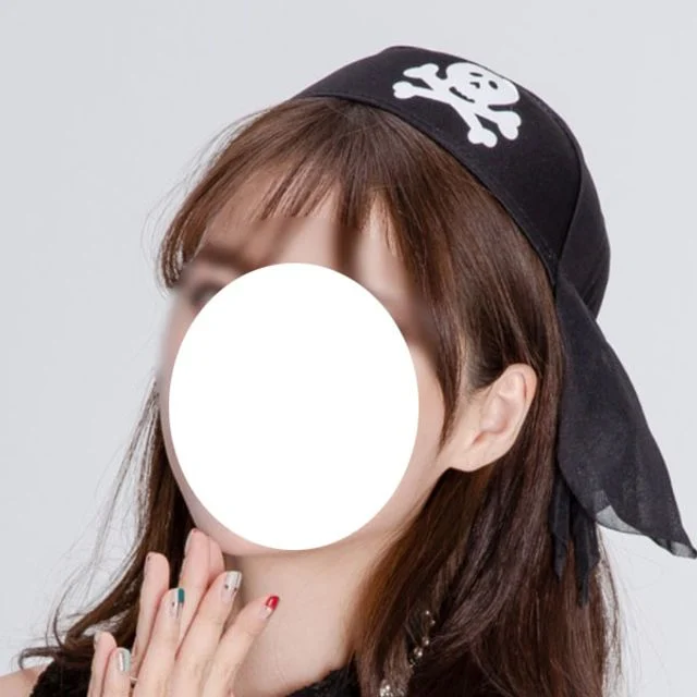 PW 해적두건모자 블랙 파티용품 공연 할로윈