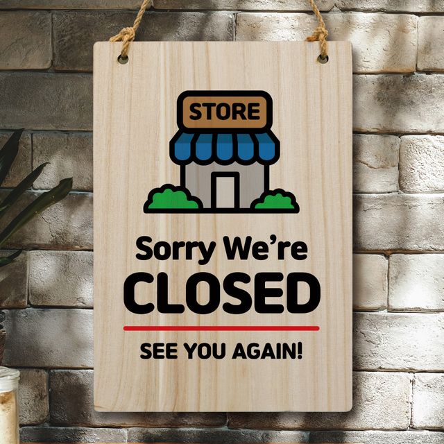 나무 안내판 팻말 W5 004 sorry closed 02