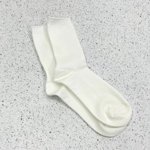 긴목양말 남여공용 긴목 골지 양말 화이트
