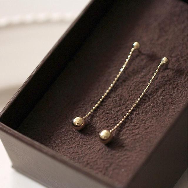 14k gold filled 스파클링라인볼 골드체인 귀걸이
