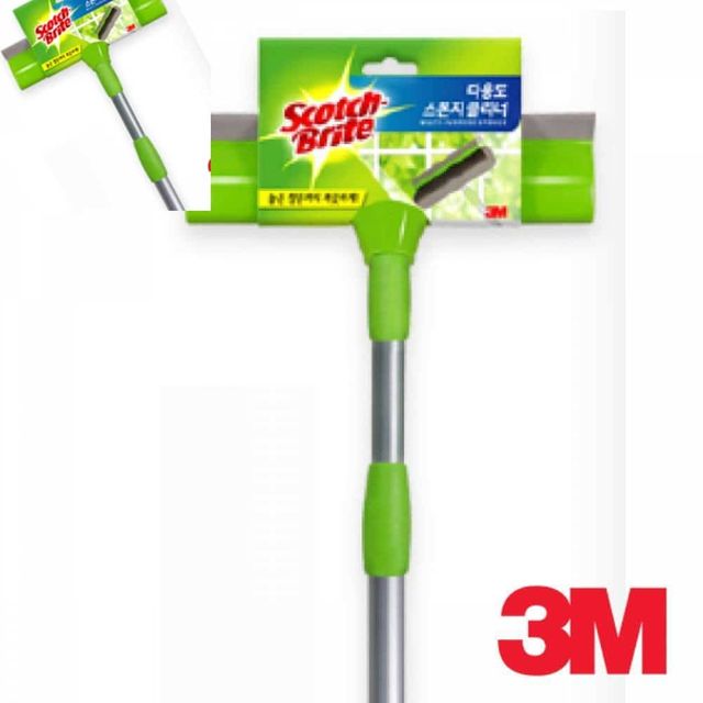 3M 스카치브라이트 다용도 스폰지클리너 유리창 닦기 거실창문청소 유리청소기 유리창밀대 베란다유리창청