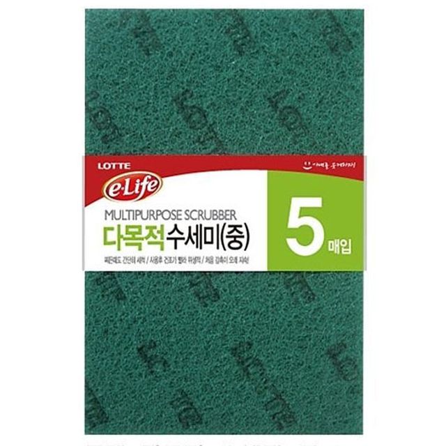 롯데 다목적 수세미 중 5p 스폰지수세미 부억수세미