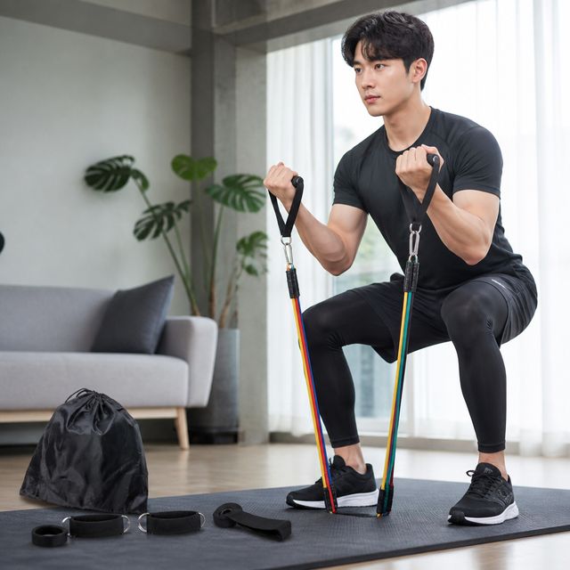 운동밴드 고무 튜빙밴드 근력 운동기구 홈트 전신 웨이트 트레이닝 기구