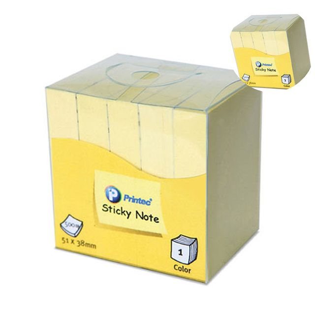 노트패드 뜯어쓰는메모지 점착메모지팩 노랑 76 x 76 100매 x 5