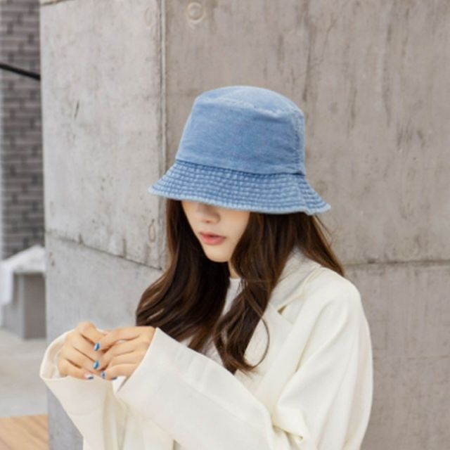 남여공용 데님 버킷햇 썬캡 벙거지모자 사파리
