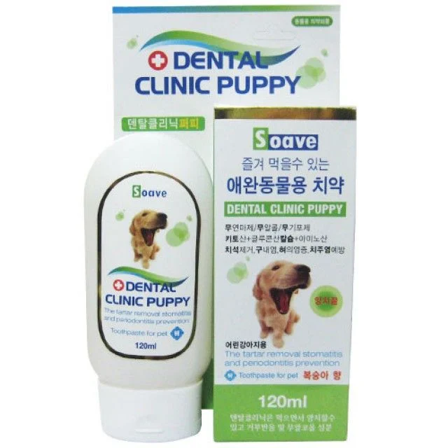쏘아베 덴탈클리닉 퍼피 120ml - 복숭아향 먹는 강아지 치약
