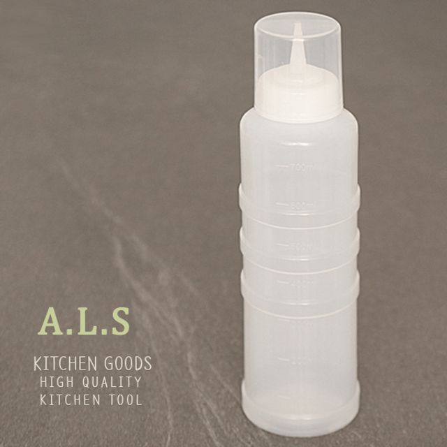혜명몰 계량컵 겸용 뚜껑 소스병 특대 700ml 케찹용기 초장통 케찹통 케찹양념통 횟집