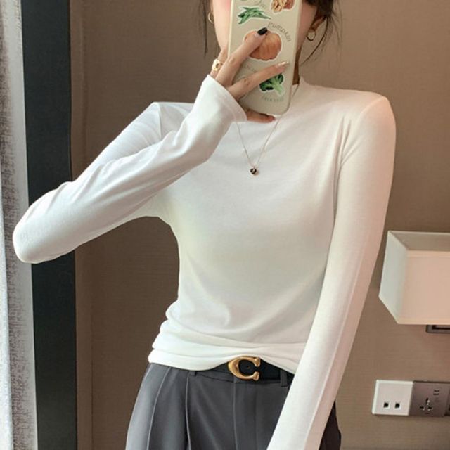 긴팔 박스티 라운드티 티셔츠코디 빅사이즈여성의류