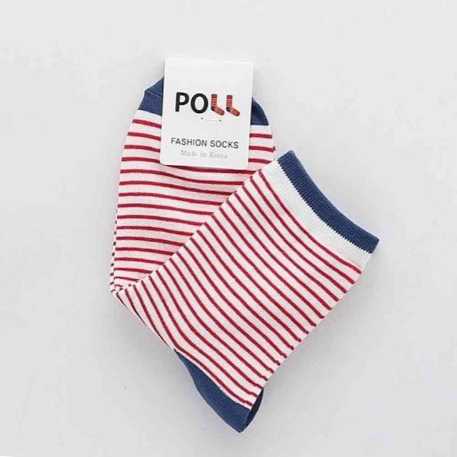 여성용 잔줄무늬 중목양말 여자양말 군빨 1켤레 예쁜양말