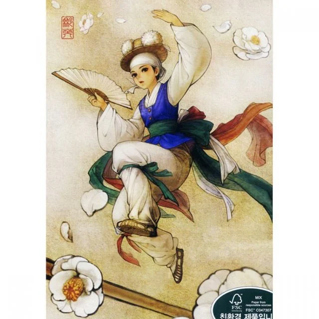 500피스 일러스트 직소퍼즐 줄타기 전통의상 춤추는여자 부채