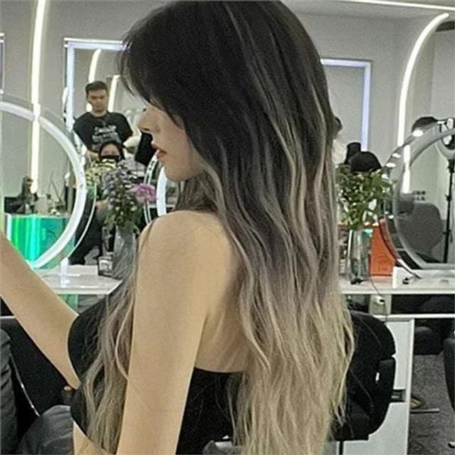 똑딱이 여성 긴 머리 부분 가발 생머리 여성 롱 웨이브