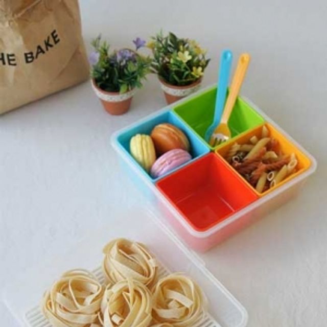 레이카 컬러풀 2단 도시락통 반찬통 - 식사 준비용 실용적 밀폐 용기