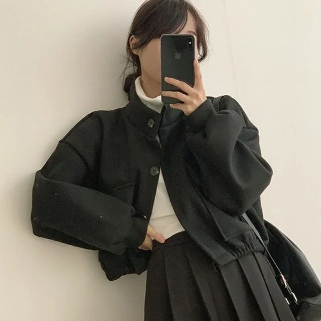 레이디스 라이트룩 숏기장 베이직가오리핏 S/S 외투
