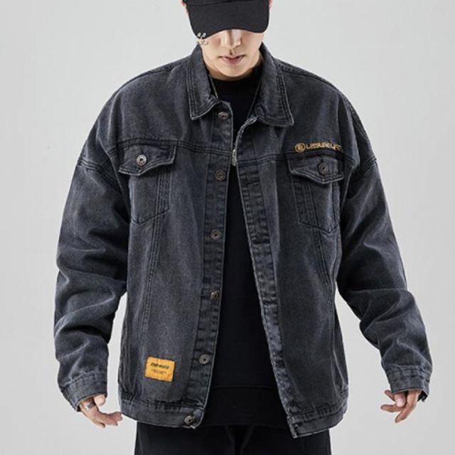 검정 데님 자켓 아웃도어 바람막이 점퍼 다운 후드 겨울 남성