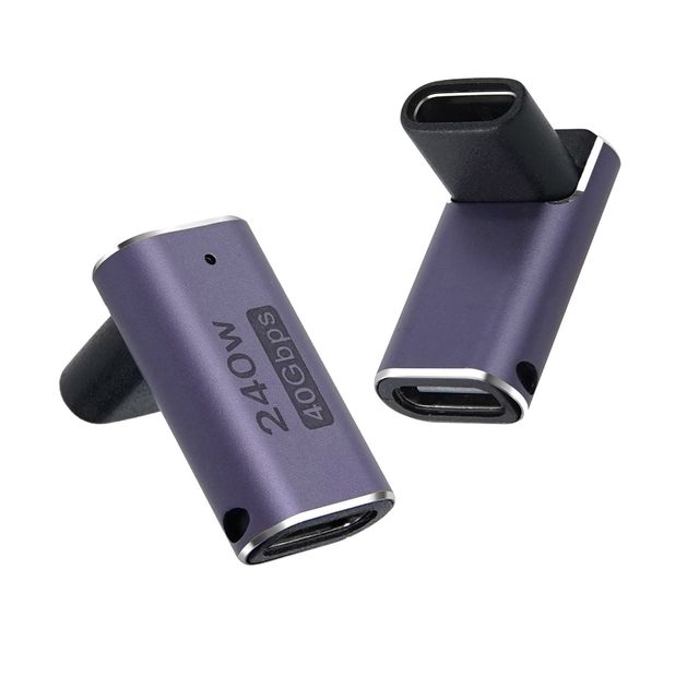 Ytek YT-U4G06 USB4 C타입 썬더볼트 3/4 꺽임 연장 젠더 240W 40G 충전