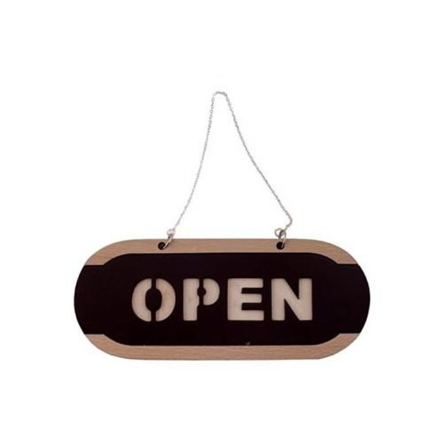 우드 소재 OPEN/CLOSED 양면 걸이형 디자인문패 6702