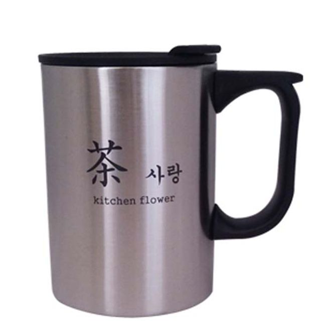혜명몰 스텐머그컵(스몰)0.22L 등산컵 미니스텐컵 손잡이텀블러 뚜껑머그컵 캠핑컵