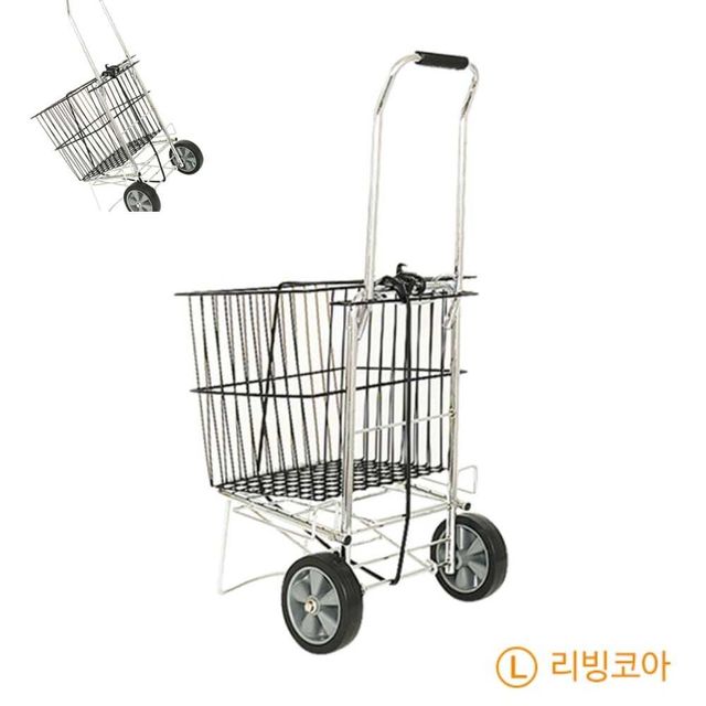 코아 접이식 핸드카트S 쇼핑바구니 세트 접이식카트 바퀴형운반손수레 장바구니휴대편의 이동보관용
