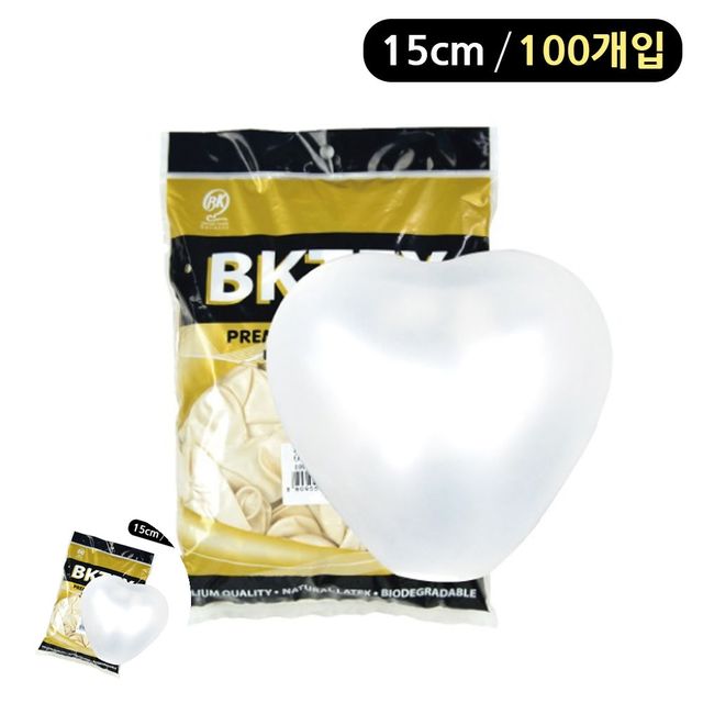 하트 풍선 100개입, 화이트 펄 고무풍선 생일 이벤트용