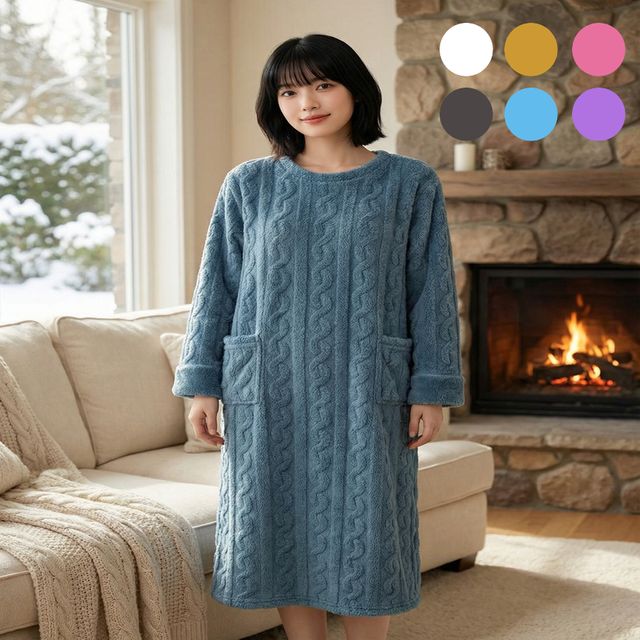 WL 유니바운드 겨울잠옷 홈웨어 여성원피스 임산부원피스 실내복 임산부잠옷 파자마파티 여자잠옷