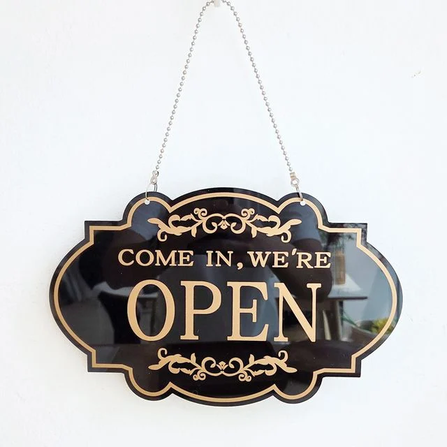 빈티지 스타일 OPEN CLOSED 안내 팻말 걸이형 표지판