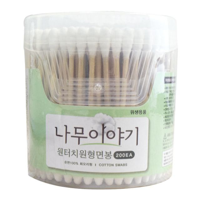 나무이야기 나무스틱원터치원형면봉 200EA_9059
