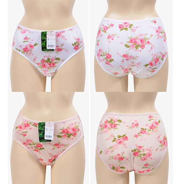 (챠밍)인견 플라워패턴 복부 맥시 삼각팬티