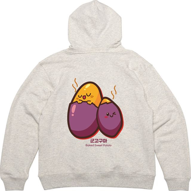헤비후드티 뒷면 군고구마 겨울음식 달콤 그림 프린팅