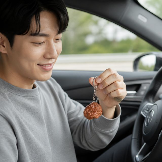 횡성 한우 꽃등심 모형 열쇠고리 미니어처 선물용 잡화