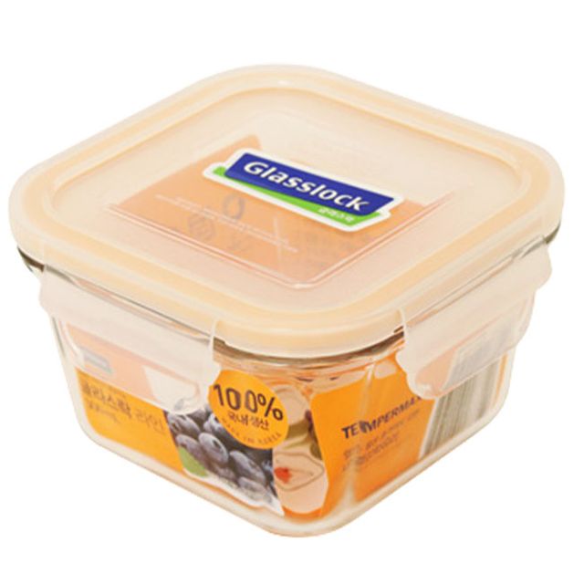 글라스락 라인 밀폐용기 210ml 정사각 미니 반찬 젓갈