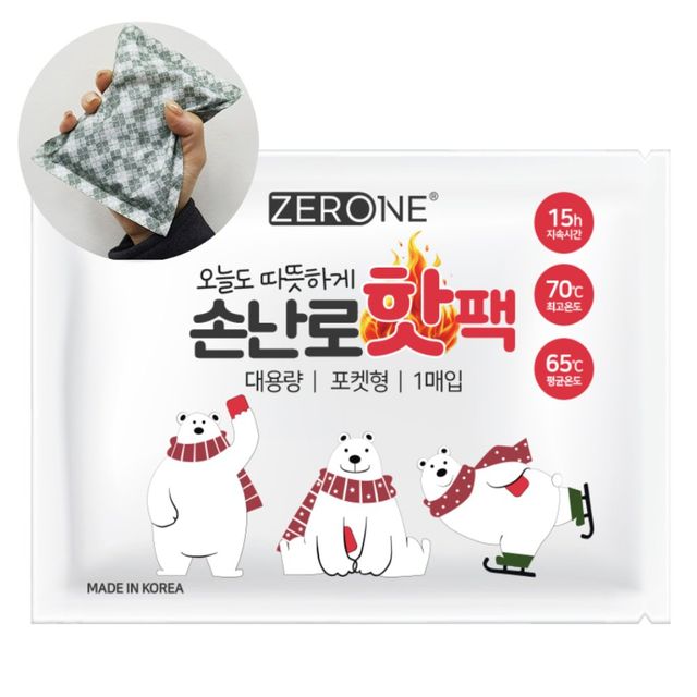 제로원 대용량 손날로 국산 핫팩 150g 포켓형 방한