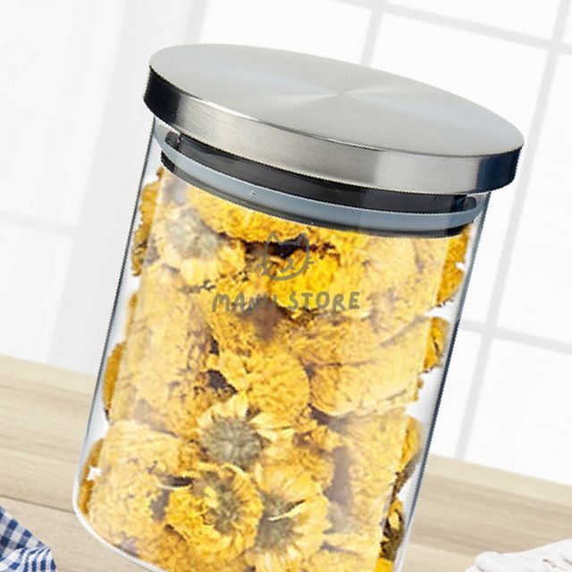 씨리얼보관용기 주방밀폐용기 내열유리 밀폐용기 2p세트 9.5cm 680ml