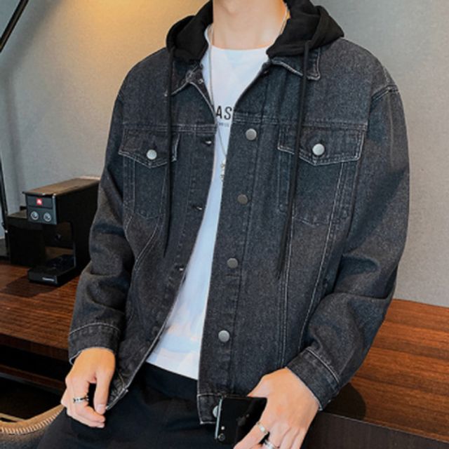 남성 캐주얼 아우터 남친룩 신상 후드 탈부착 청자켓
