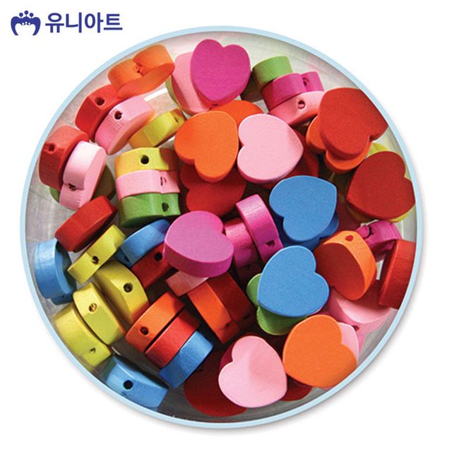 5000통 모양비즈 11번 나무비즈 하트 공작 만들기
