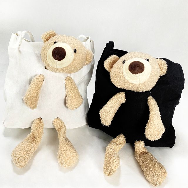 테디베어 에코백, 귀여운 곰돌이 인형 숄더백 2종류
