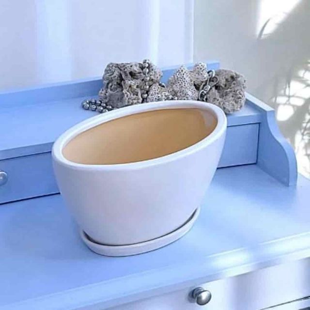 도기 화분 타원 30x18x15 인테리어중형화분 예쁜화분 개업화분 집들이화분