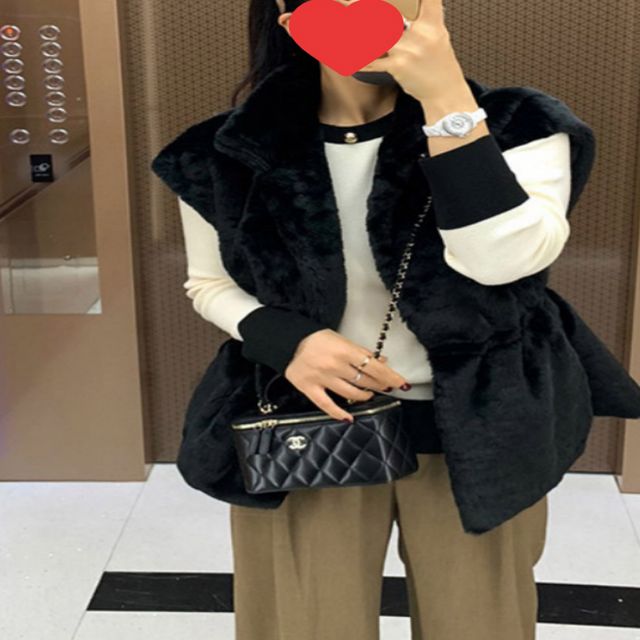 2컬러 부드러운 페이크퍼 포근한 털조끼 퍼 베스트