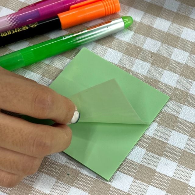 포스티지 투명 컬러 스티커 메모지 그린 75x75