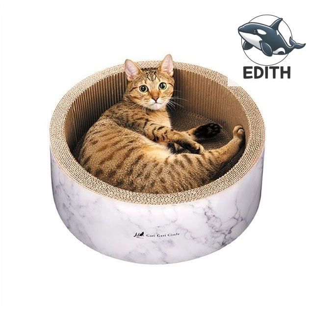 화이트 고양이 스크래쳐 발톱 관리용 원형
