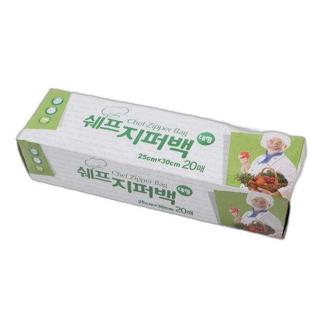 쉐프 지퍼백 25x30 20매 일회용품 위생백 주방용품