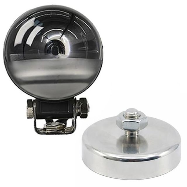 LED 작업등 작업차량 서치라이트 산업 안전 보조등 레드 고정자석 실버 42mm