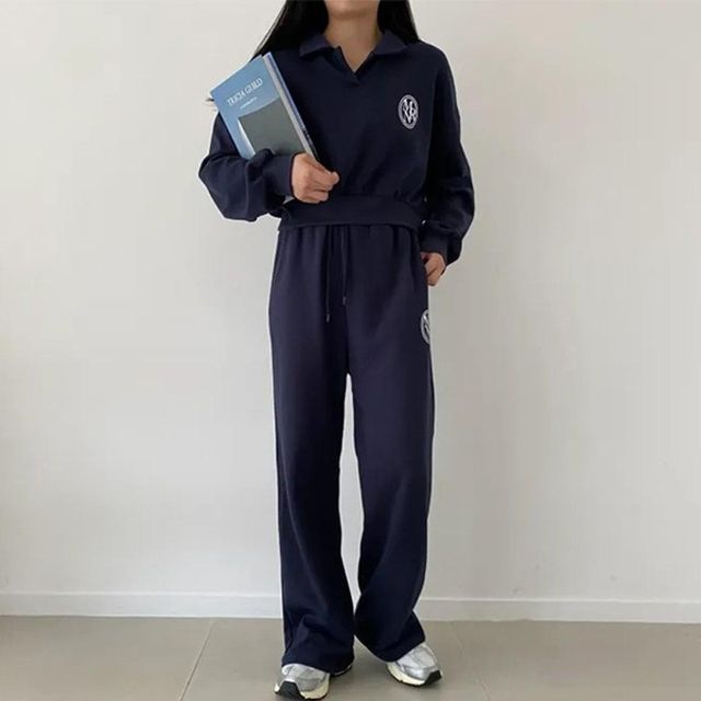 여성 3베이직 카라 크롭 트레이닝 세트 LKSS83 겨울 집업 긴팔세트 트레이닝세트 집업 운동복 가을 흐 제이